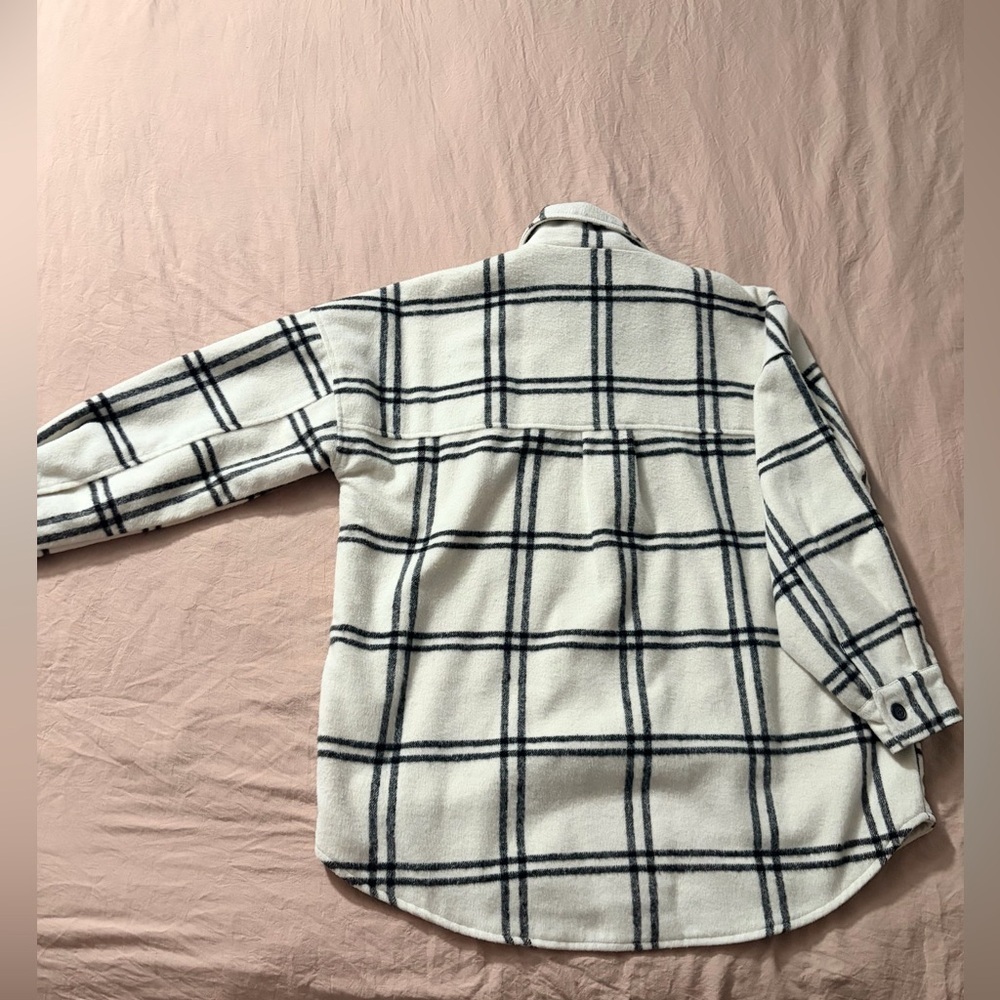 Thread & Supply Cream and Black Plaid Utility Jacket - Picture 4 of 10